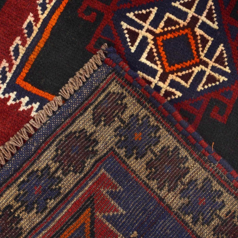 Balochi Rug Vintage Traditional Carpet 5.1x2.9 ft gallery