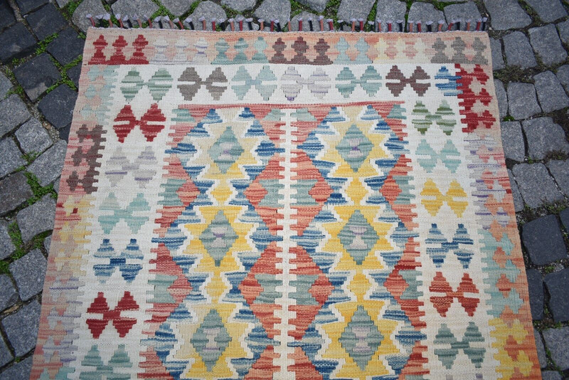 Afghan Rug 43'' x 64'' Tribal Flat Woven Rug Muted Dye Rug Home Decor Wool Rug gallery