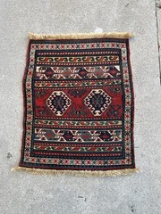 19 Century Antique Shahsevan Caucasian Moghan Soumak Bag Face