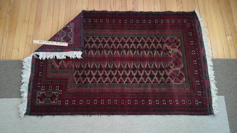 41" X 64" Vintage Handmade Tribal Wool Rug Balouch Afghan Rug Red Black, gallery