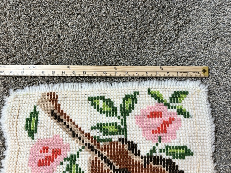 Vintage Latchhook Violin, Guitar and roses 36x19 Inches gallery