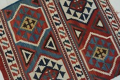 Terrific antique Mafrash Kilim, Shirvan, around 1900, 26,4 x 22 in / 67 x 56 cm