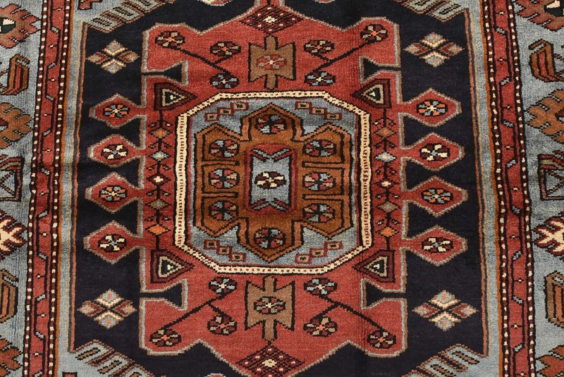 Vintage Tribal Oriental 4’5” x 6’8” Blue Wool Traditional Hand-Knotted Area Rug gallery