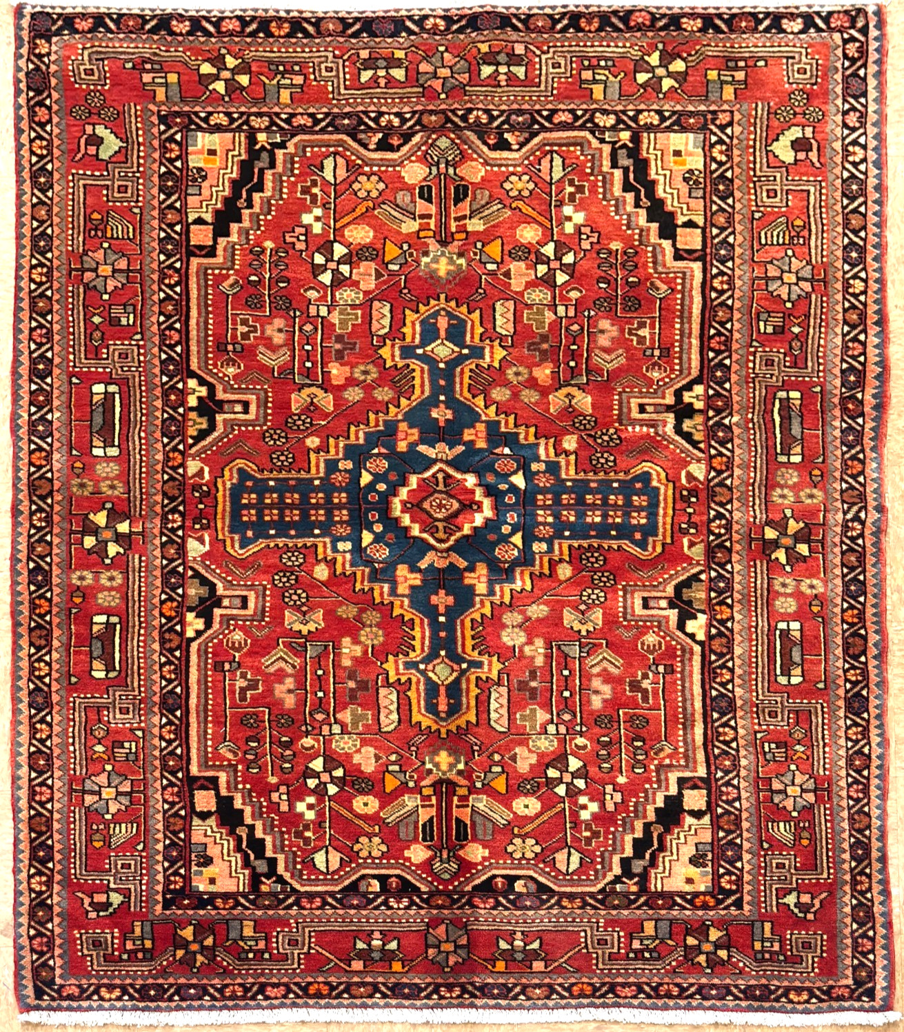 Vintage Nahavand Tribal Hand Knotted Wool Area Rug 5x7 Rust Oriental Geometric gallery