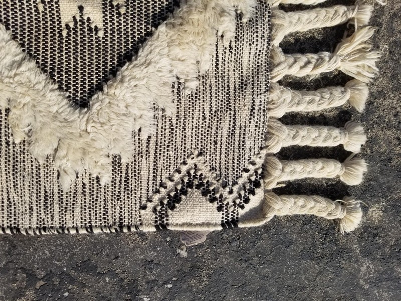 Vintage Traditional Handmade Haggy Helix Diamonds Runner Rug 55x29 inches gallery