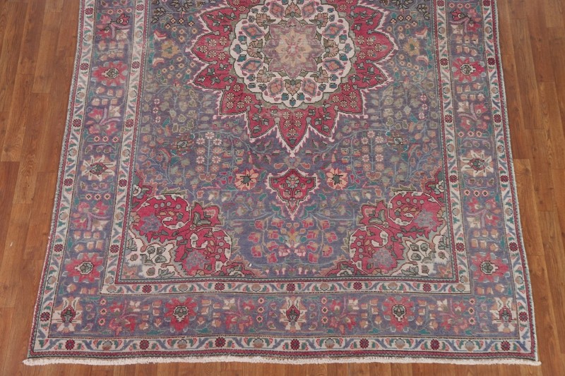 Vintage Traditional Floral Living Room Handmade Wool Rug 7x10 gallery
