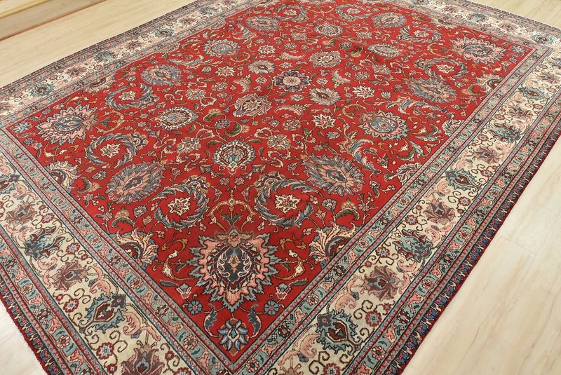 Vintage Traditional Oriental Carpet 9’10” x 12’8” Red Wool Hand-Knotted Area Rug gallery