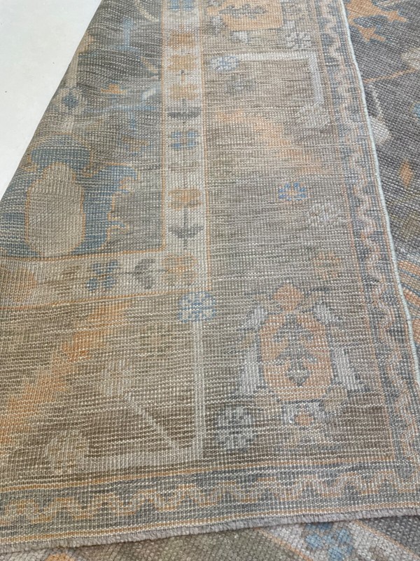 Antique Oriental Hand-Knotted Wool Area Rug Turkish Oushak Gray 9'6" x 13'9" gallery