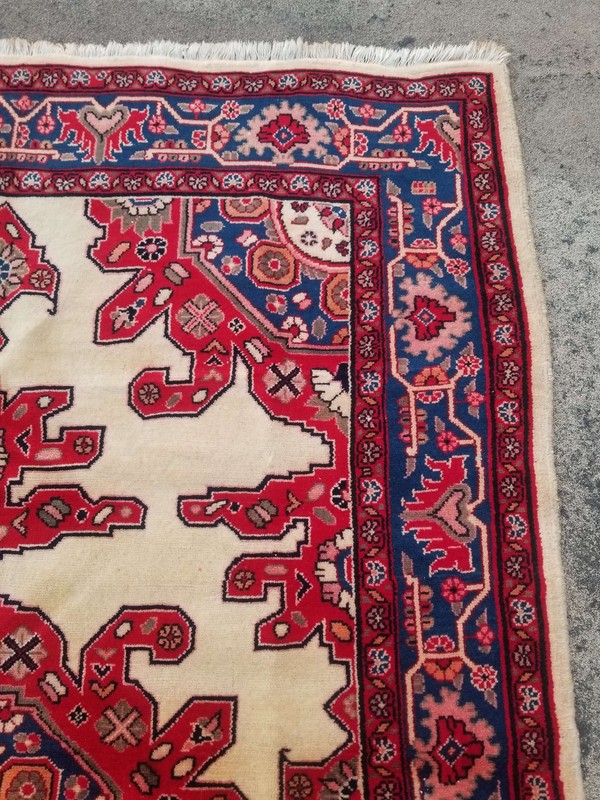 Distressed Authentic Hand Knotted Vintage Afghan Turkmen Wool Area Rug 7.2x5.0ft gallery