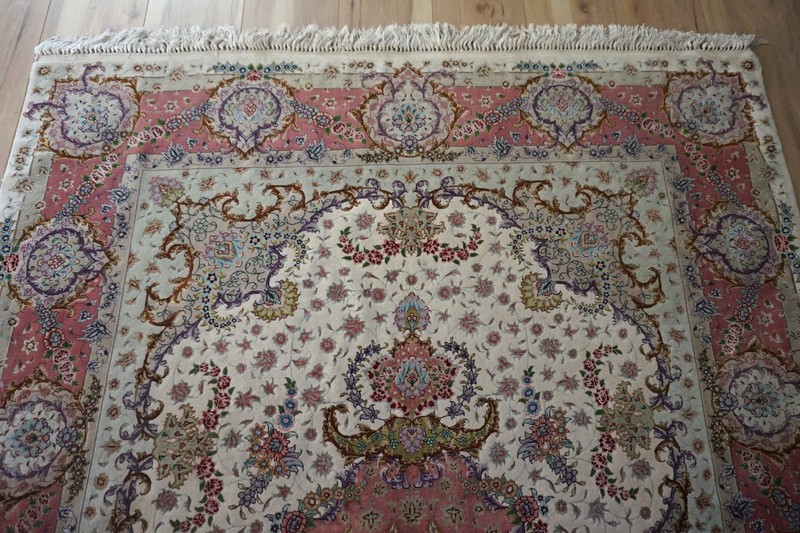 HANDMADE TABRIIZ WOOL&SILK ,500 KPSI 4'11"x6'9" gallery