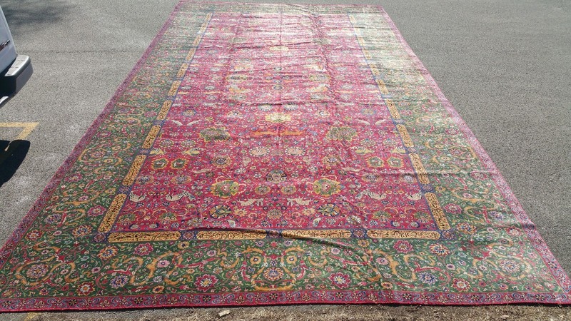13' x 24'6" 19th Century Indian Agra Oriental Rug, Mansion / Palace Size, HUGE! gallery