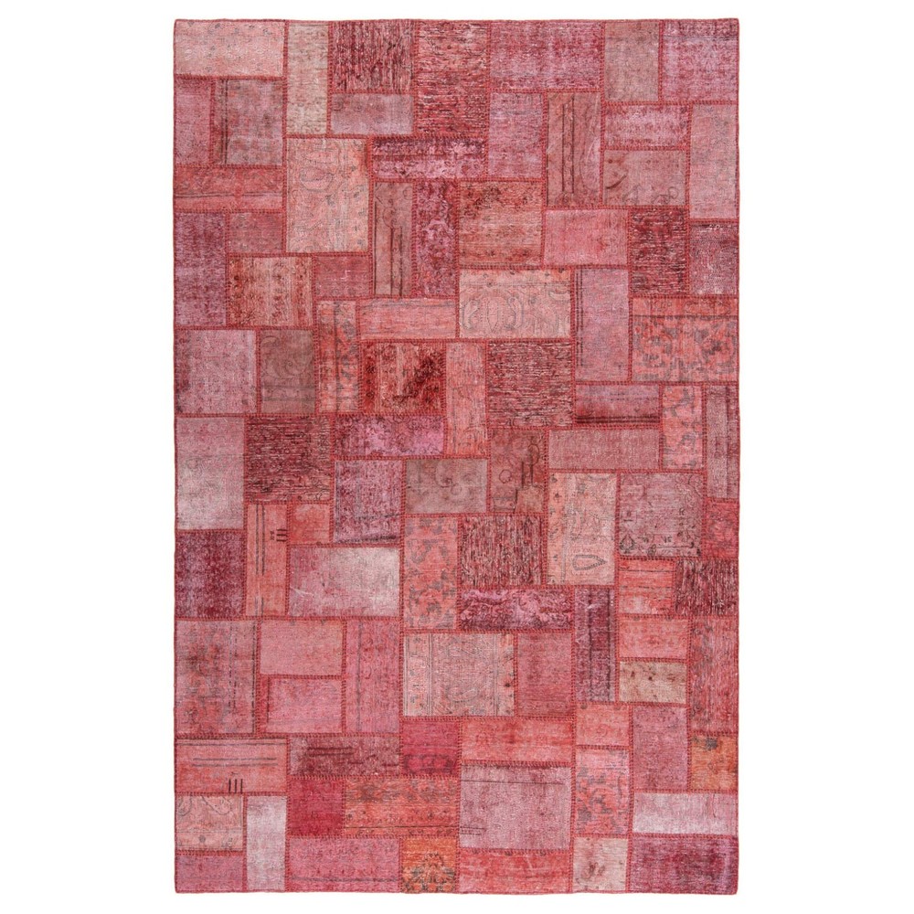 Patchwork 306x202 cm Hand-Knotted Vintage Oriental Carpet Rug Red