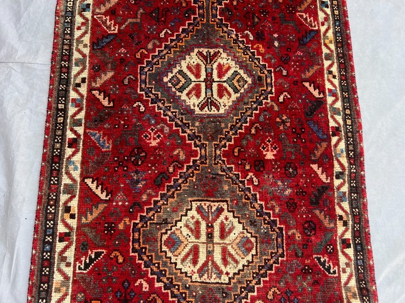 Red Turkish 3x10ft Vintage Hand Knotted Wool Runner Rug Tribal Medallion Carpet gallery