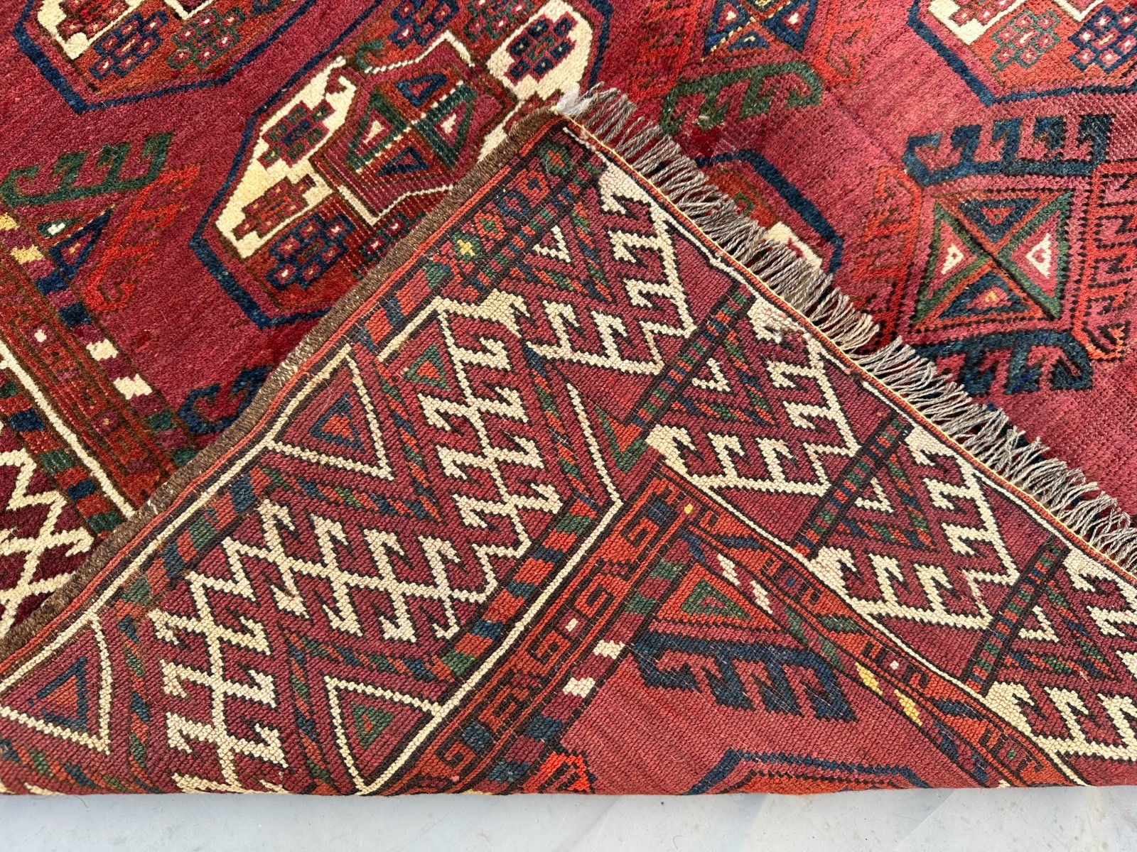 COLLECTORS' PIECE Antique Russian Turkoman Bokhara Tekke Turkmenistan Carpet gallery