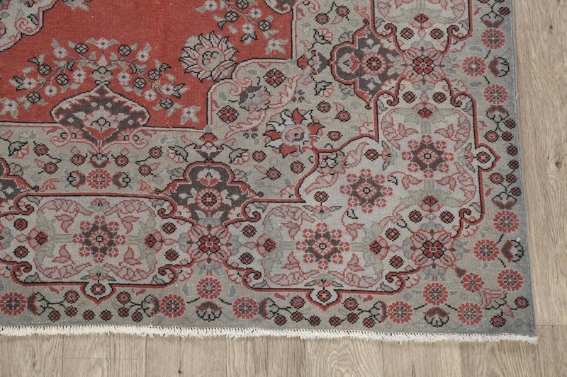 Antique Medallion Anatolian Turkish Oriental Area Rug Wool Hand-Knotted 7x9 ft gallery