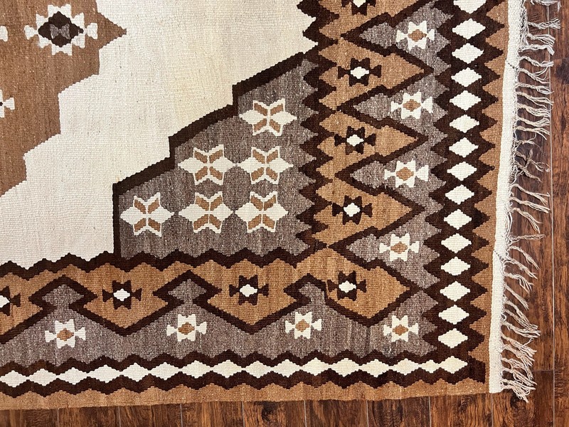 Antique Fars Kilim Rug 8x11 Tribal Flatweave Carpet Semi Open Field Geometric gallery