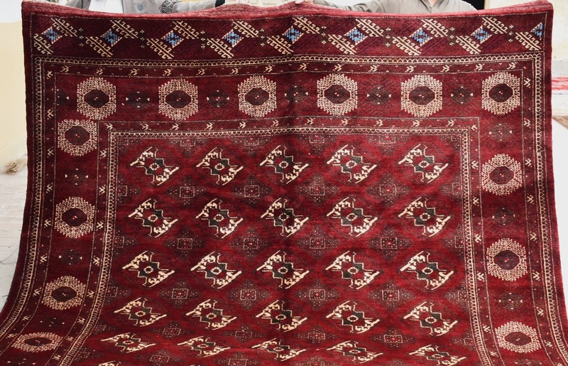 9x12 ft Vintage Afghan Oriental Bokhara Area Rug Hand Knotted Wool Tribal Carpet gallery