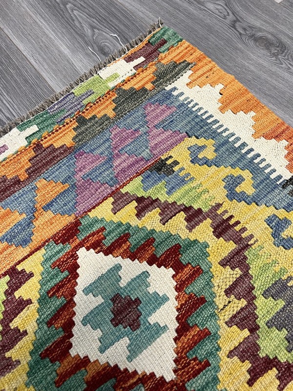 Vintage Kilim Traditional Hand Made Oriental Wool Kilim 5ftx3.2ft 193cmx102cm gallery