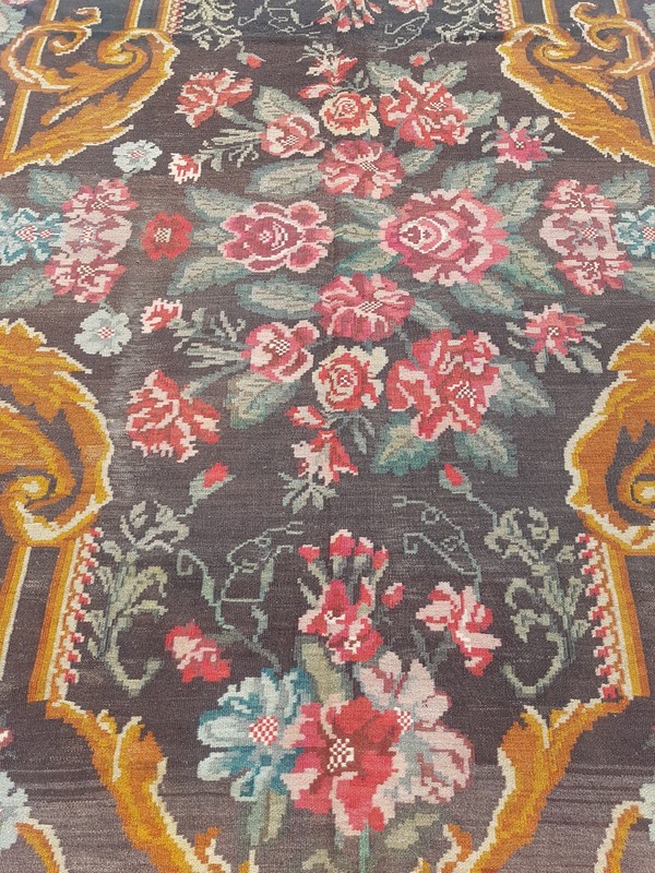 Antique Traditional Handcrafted Bessarabian Kilim Rug for Home Décor 273x201 cm gallery