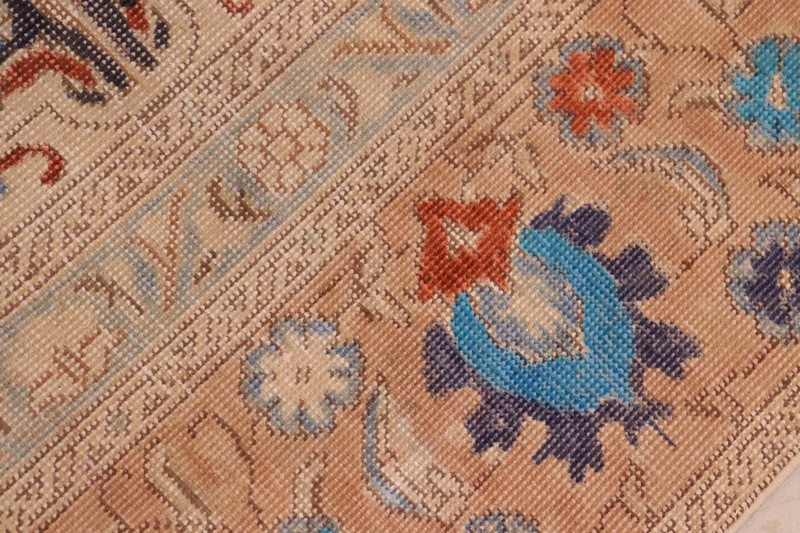 Hand Painted Wool Area Rug - Rust Red & Ivory Medallion 10'3" x 13'7" gallery