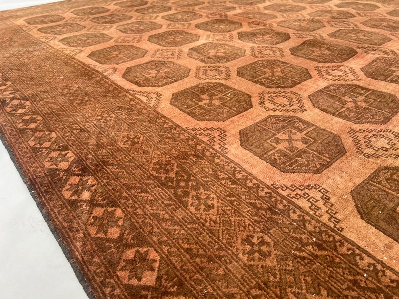 Antique Turkmen Rug 7'3x10ft Hand Knotted Tribal Terracotta Vintage Bedroom Rug gallery