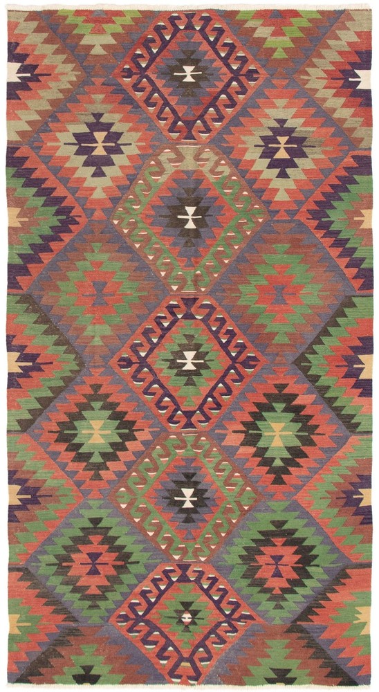 Vintage 4'10" x 9'0" Traditional Wool Hand Woven Oriental Area Rug