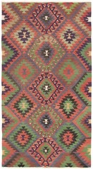 Vintage 4’10” x 9’0″ Traditional Wool Hand Woven Oriental Area Rug