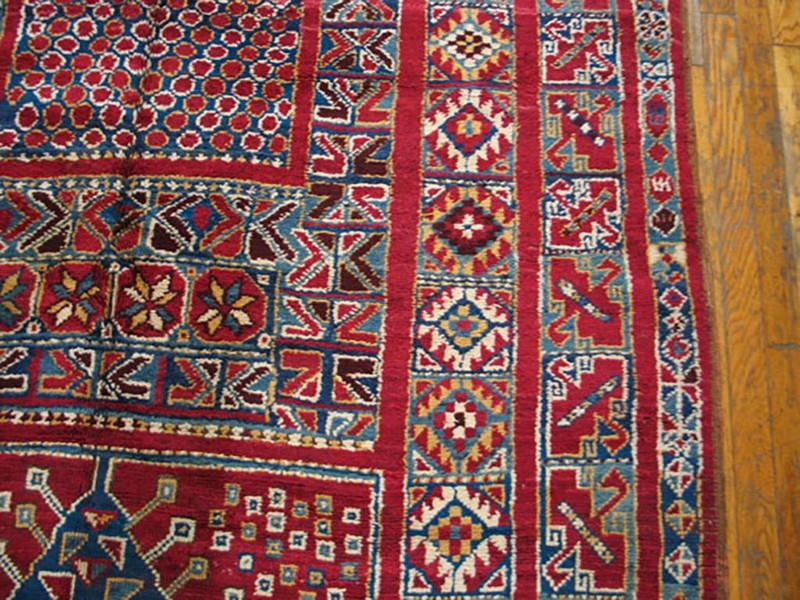 Antique Moroccan Rabat Rug 5'6"×18'3" Multicolor Geometric, 1920s gallery