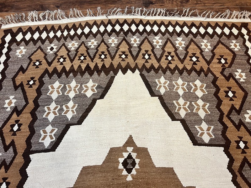 Antique Fars Kilim Rug 8x11 Tribal Flatweave Carpet Semi Open Field Geometric gallery