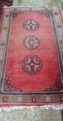 Tibetan Tibet Nepal red Color woolen wool monks rug vintage 3×6 ft