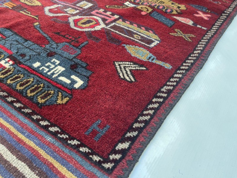 #759 Afghan War Rug Wool Rug Beautifully Made War Rug Thaimani Rug 195x124 cm gallery