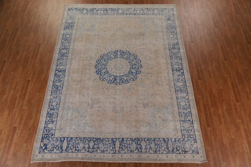 Antique Vegetable Dye Area Rug 10x13 Ft Hand-Knotted Oriental Wool Carpet gallery