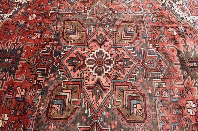 8 x 11 Geometric Vintage S Antique Caucasian Heris Hand Knotted Wool Area Rug gallery