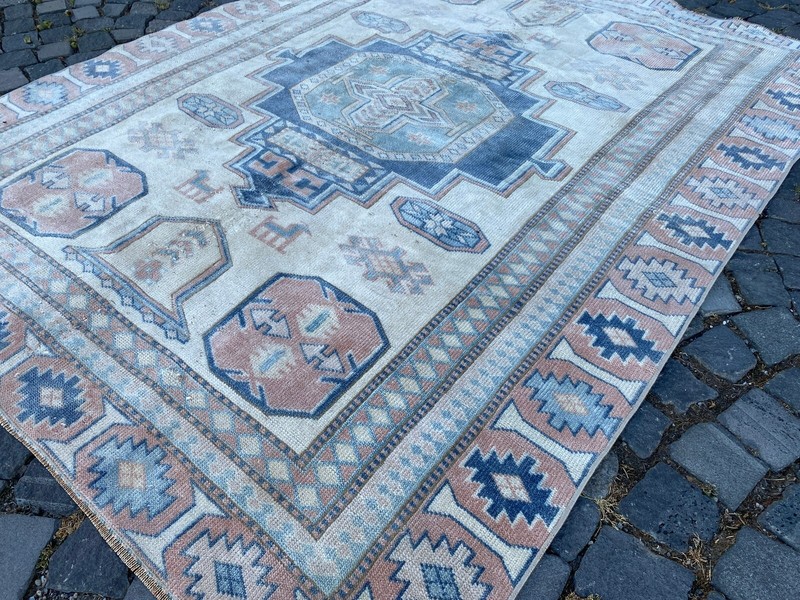 Turkish rug, Vintage rug, Large rug, Wool rug, Handmade rug, Carpet,5,3 x 7,1 ft gallery