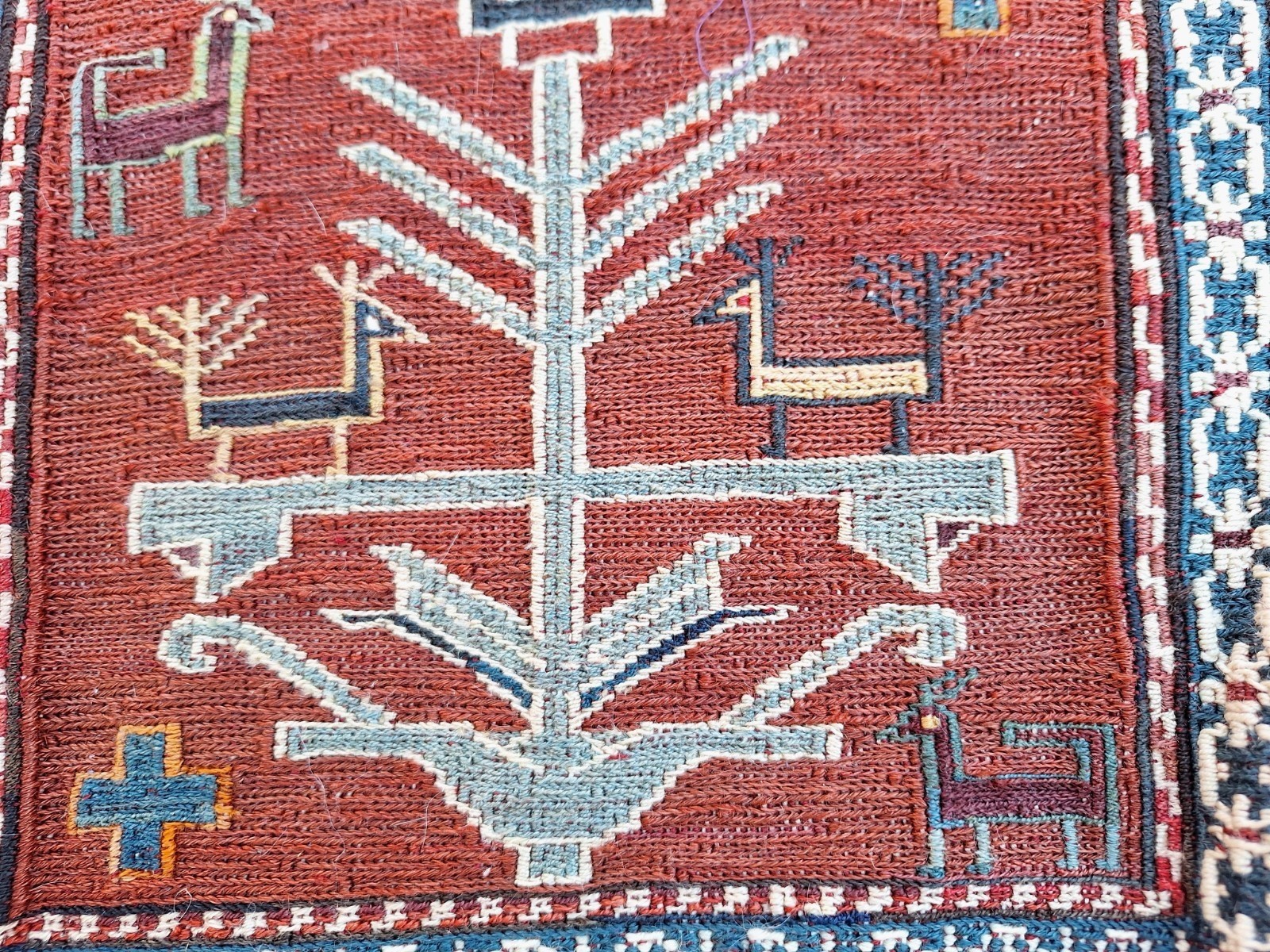Antique Shahsevan Caucasian SALT BAG, dated 1906 gallery