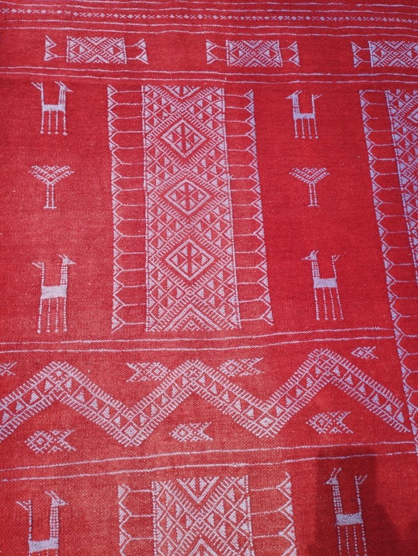 Vintage Traditional Oriental Berber Multicolor Wool Kilim Rug Carpet 186x98 cm gallery