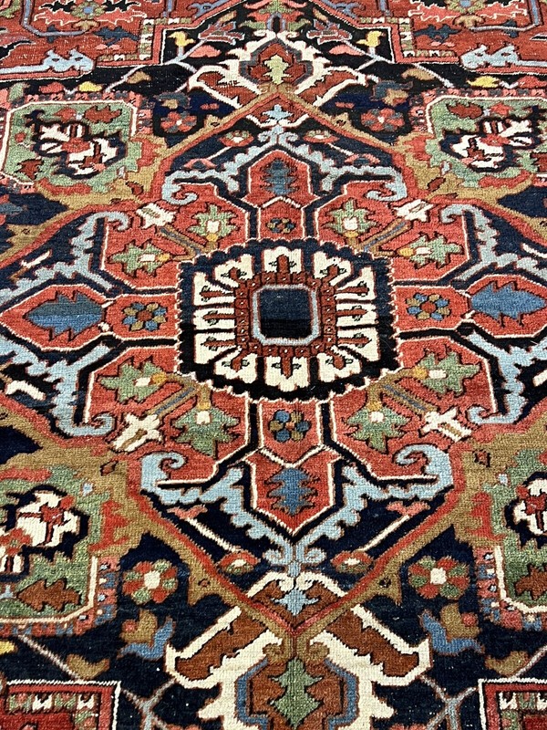 1900 TRIBAL VINTAGE ANTIQUE 9.5x11.2 Serapi RUG 100% Wool Professionally Washed gallery