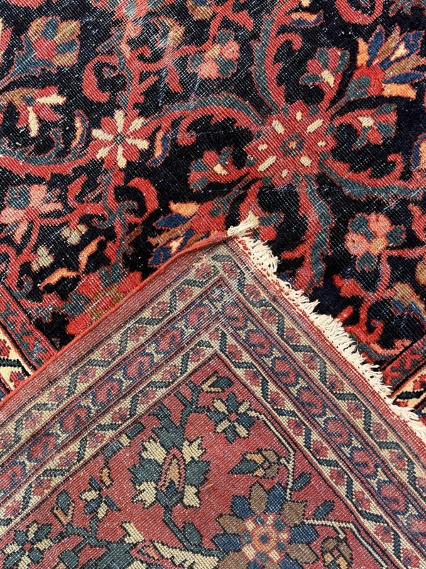 Antique Large Palace Size Carpet, Navy Blue Mahal Sultan-Abad 12.4 X 21.8 Feet gallery