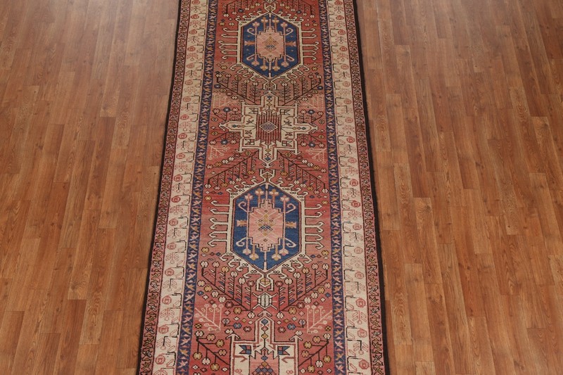 Vintage Geometric Traditional Runner Rug 3x11 Hand-knotted Wool Tribal Carpet gallery