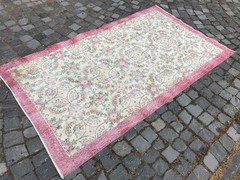 Bohemian Area Rug Handmade Wool Rug Turkish Vintage Traditional Rug 3,8 x 6,7 ft