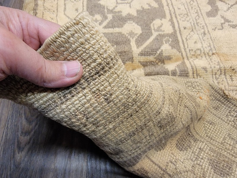 ANTIQUE handwoven Turkish Oushak 11'x14ft soft colors circa 1920s gallery