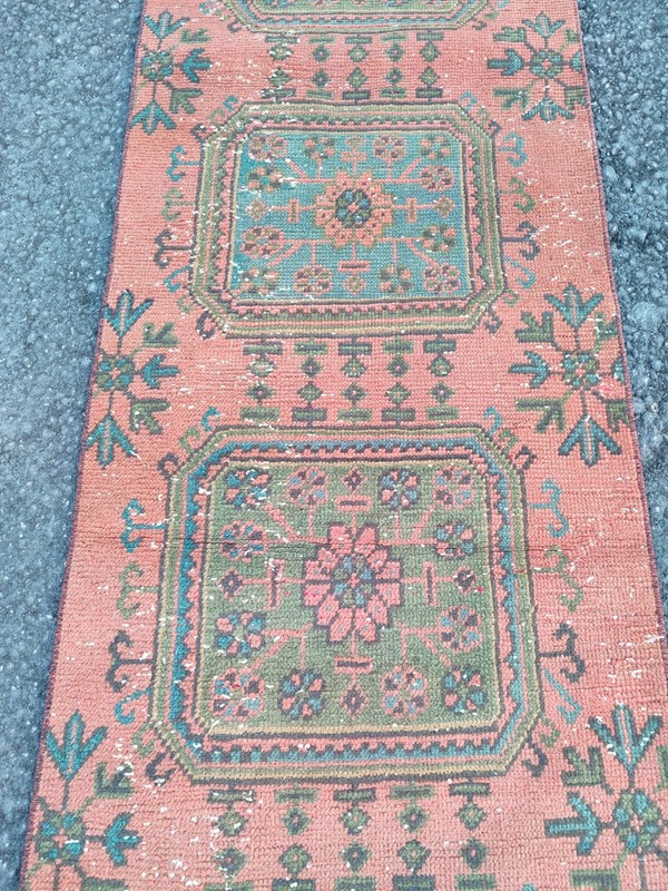 16 ft extra long runner rug Hallway, Long runner Turkish Oushak vintage 2x16 gallery