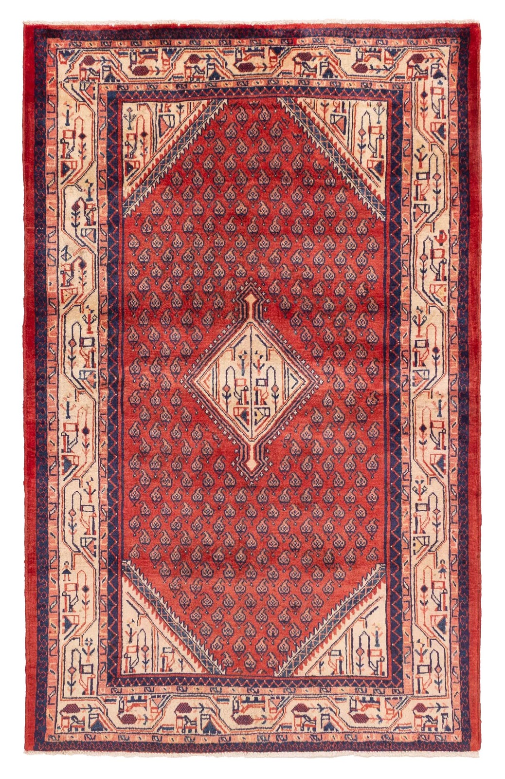 Vintage 4'4" x 6'9" Traditional Hand Knotted Vegetable Dye Wool Area Rug gallery