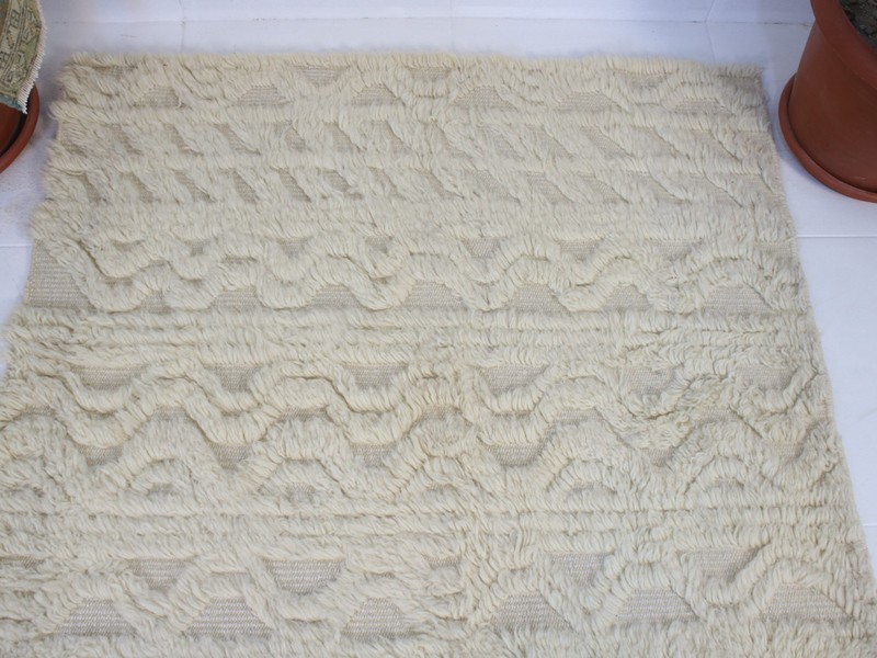 4x4 Turkish Handmade Square Rug Sheepskin Shag Wool 3.7x3.7 ft gallery
