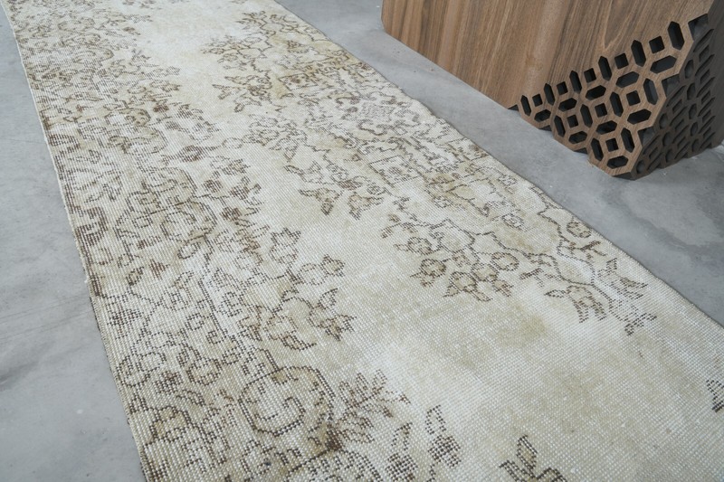 Oushak Runner Rugs Turkish Hand-Knotted Hallway Carpet Vintage Rug 2x7 ft 717 gallery