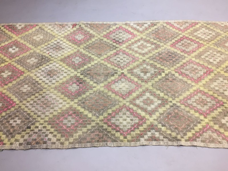 Antique Turkish Moroccan Kilim Rug shabby vintage old Kelim 288x162 cm Large gallery