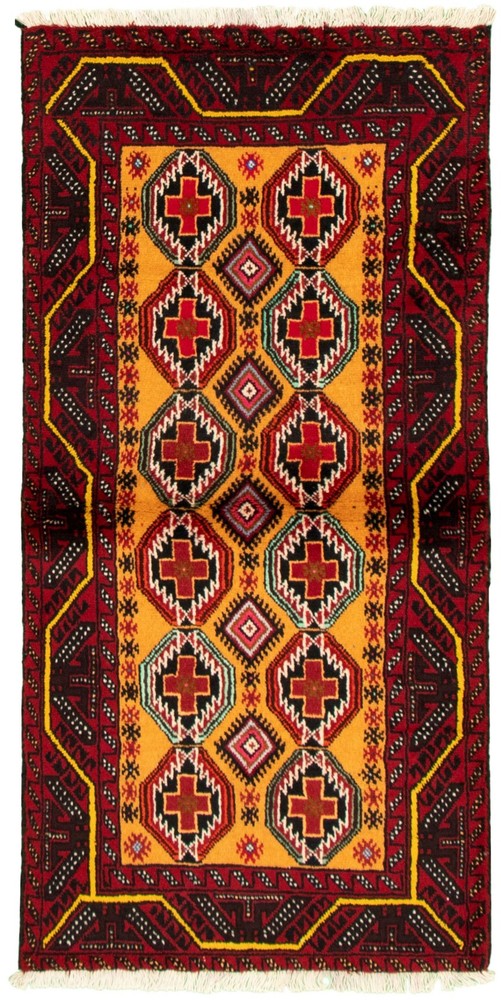 Vintage Hand-Knotted Area Rug 3'1" x 6'4" Traditional Oriental Wool Carpet