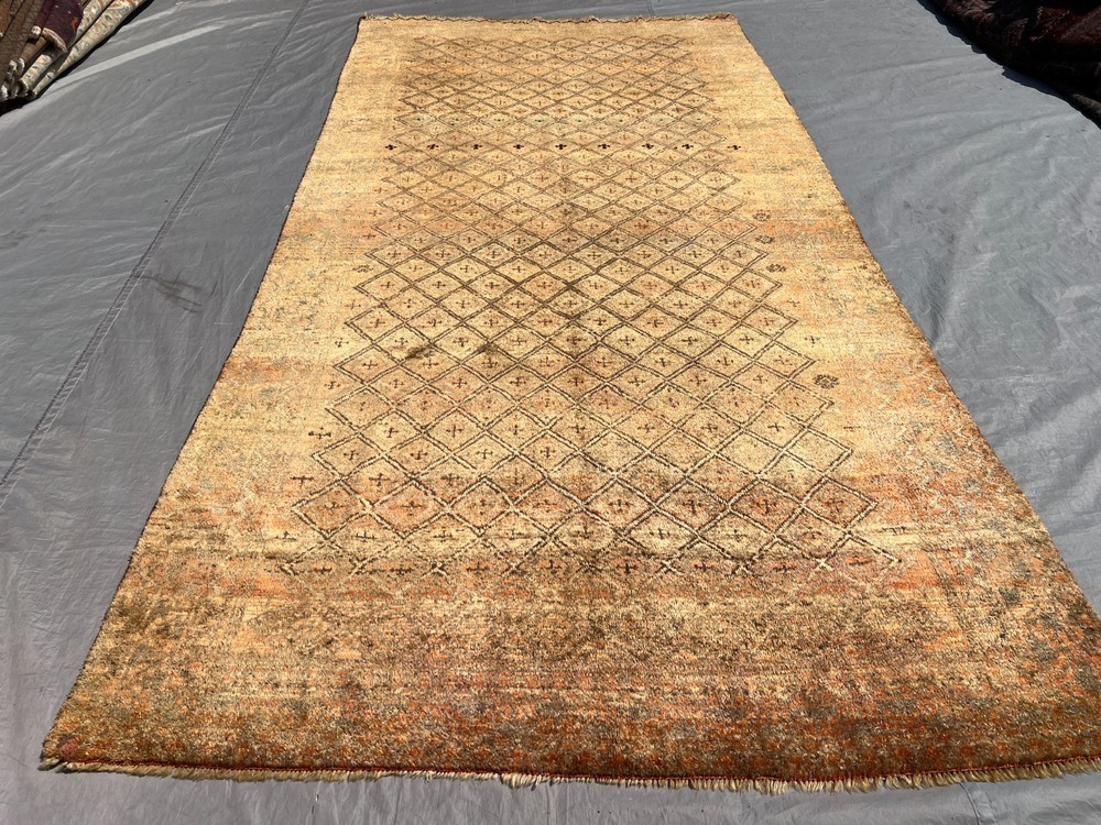 Terracotta Antique Afghan Muted Rug 5x10 Geometric Baluchi Neutral Tribal Carpet