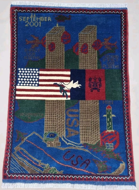 WAR Handmade Afghan Rug Trabal 9/11 War Area Rug weapon Wool War Rug 120x80 Cm gallery