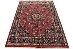 Vintage Oriental Rug 9’8” x 12’3” Red Wool Traditional Hand-Knotted Carpet